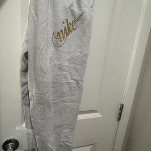 Nike Grey Sweatpants with Gold detailing